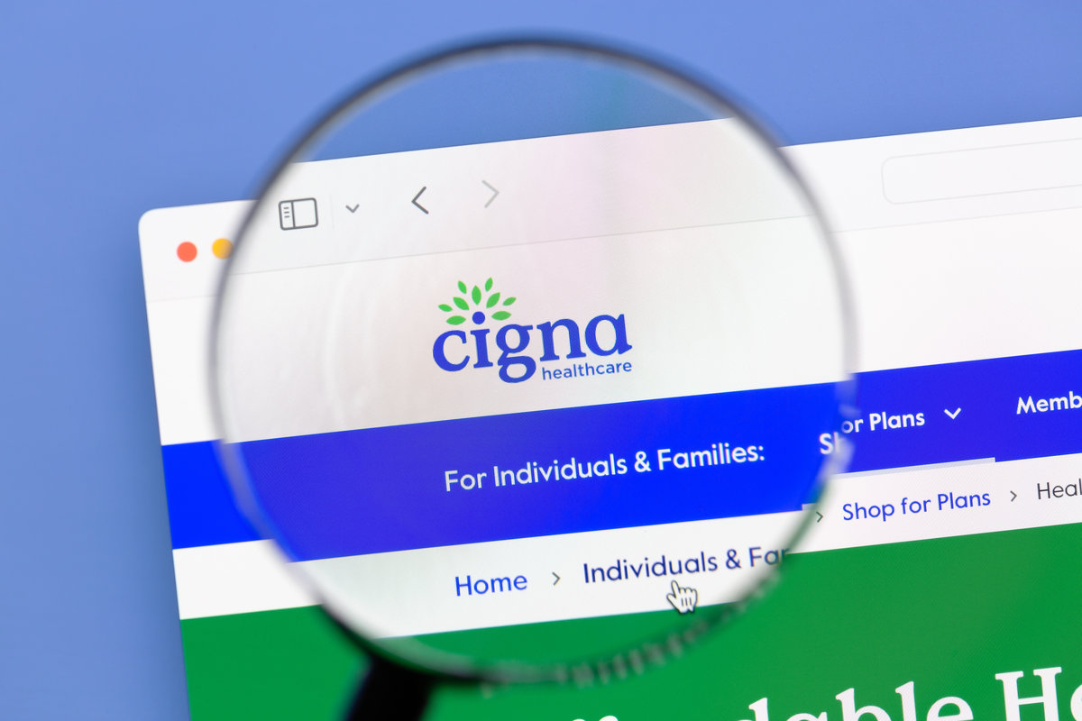 Ostersund, Sweden - Jan 25, 2025. Cigna website. The Cigna Group is an American multinational for-profit managed healthcare and insurance company.