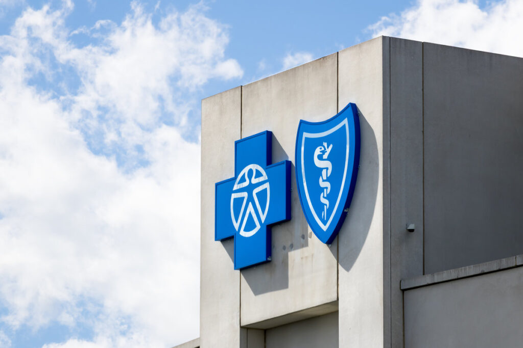 SOUTHFIELD, MI, USA - May 25, 2025: Blue Cross Blue Shield of Michigan located in Southfield, Michigan. BCBSM provides health insurance in Michigan