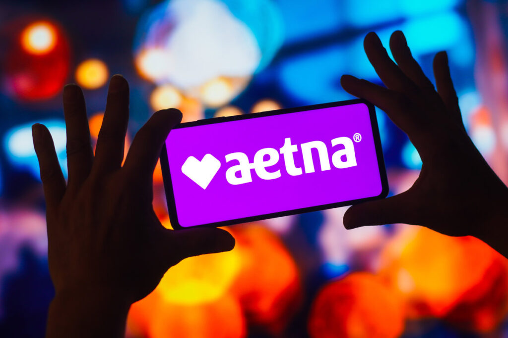 November 16, 2022, Brazil. In this photo illustration, the Aetna logo is displayed on a smartphone screen