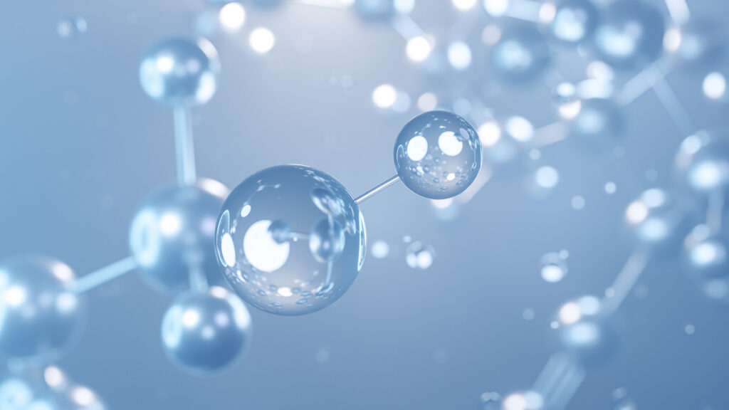 hydrofluoric acid molecular structure 3d, flat model, solution hydrogen fluoride, structural chemical formula view from a microscope
